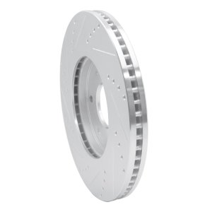 Infiniti QX56 Brake Rotor (1) - Front Right - R1 Concepts - Drilled & Slotted - Silver - `05-`07